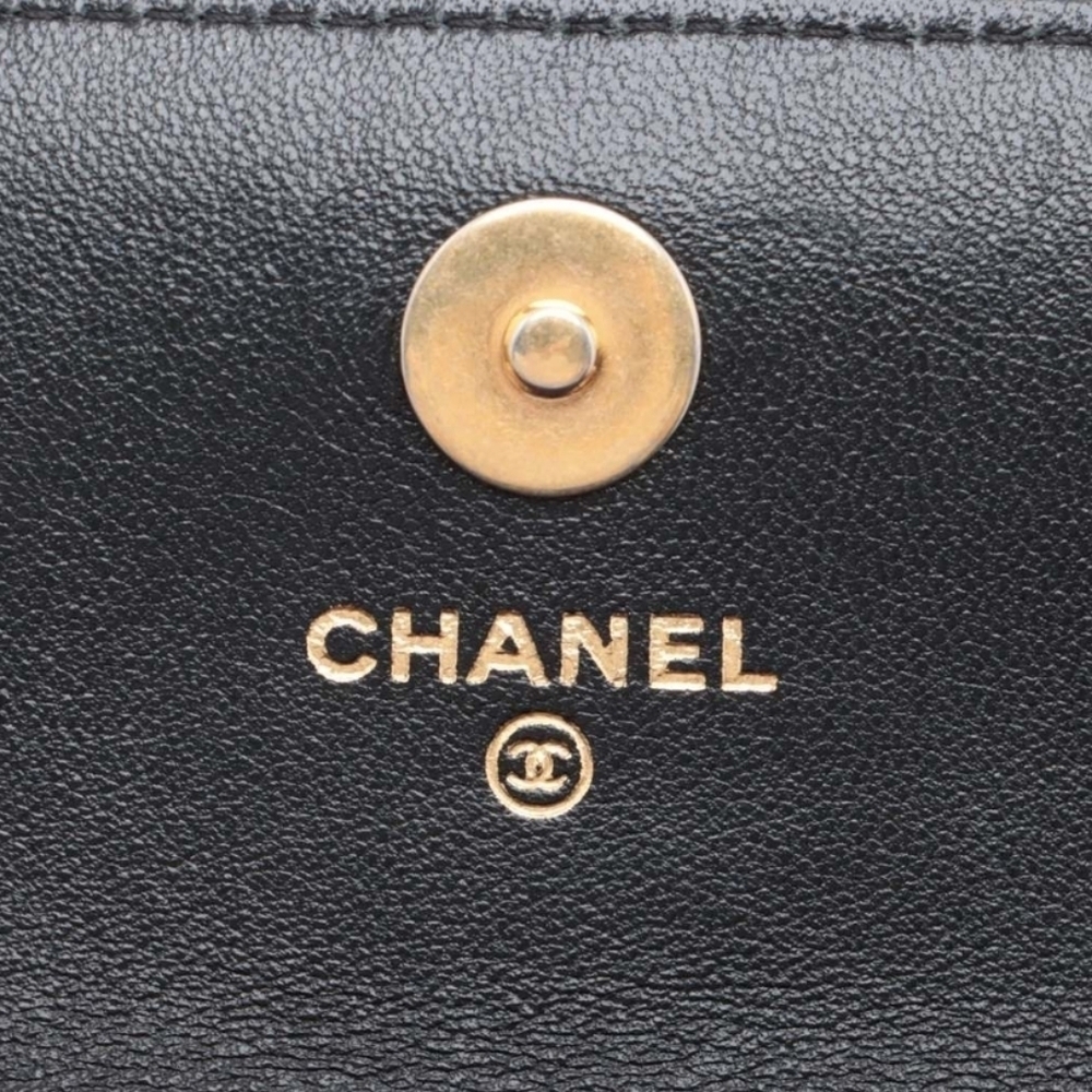 Chanel 19 Chain Shoulder Bag Glasses Case Gold X Silver Metal Fittings - Picture 8 of 12